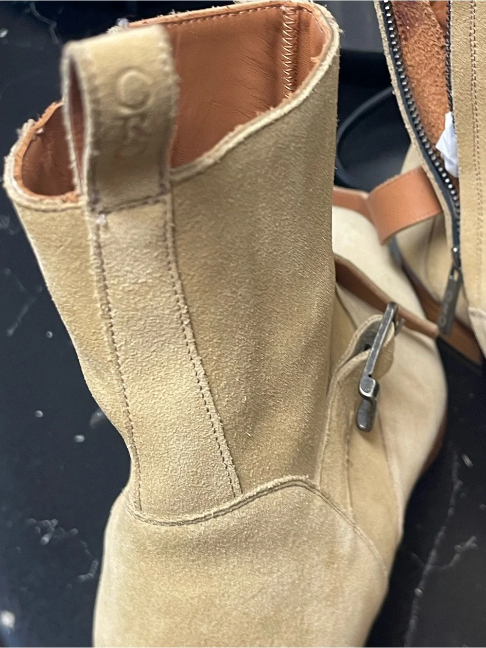 Men's Beige Suede Chukka Boots with Red Sole